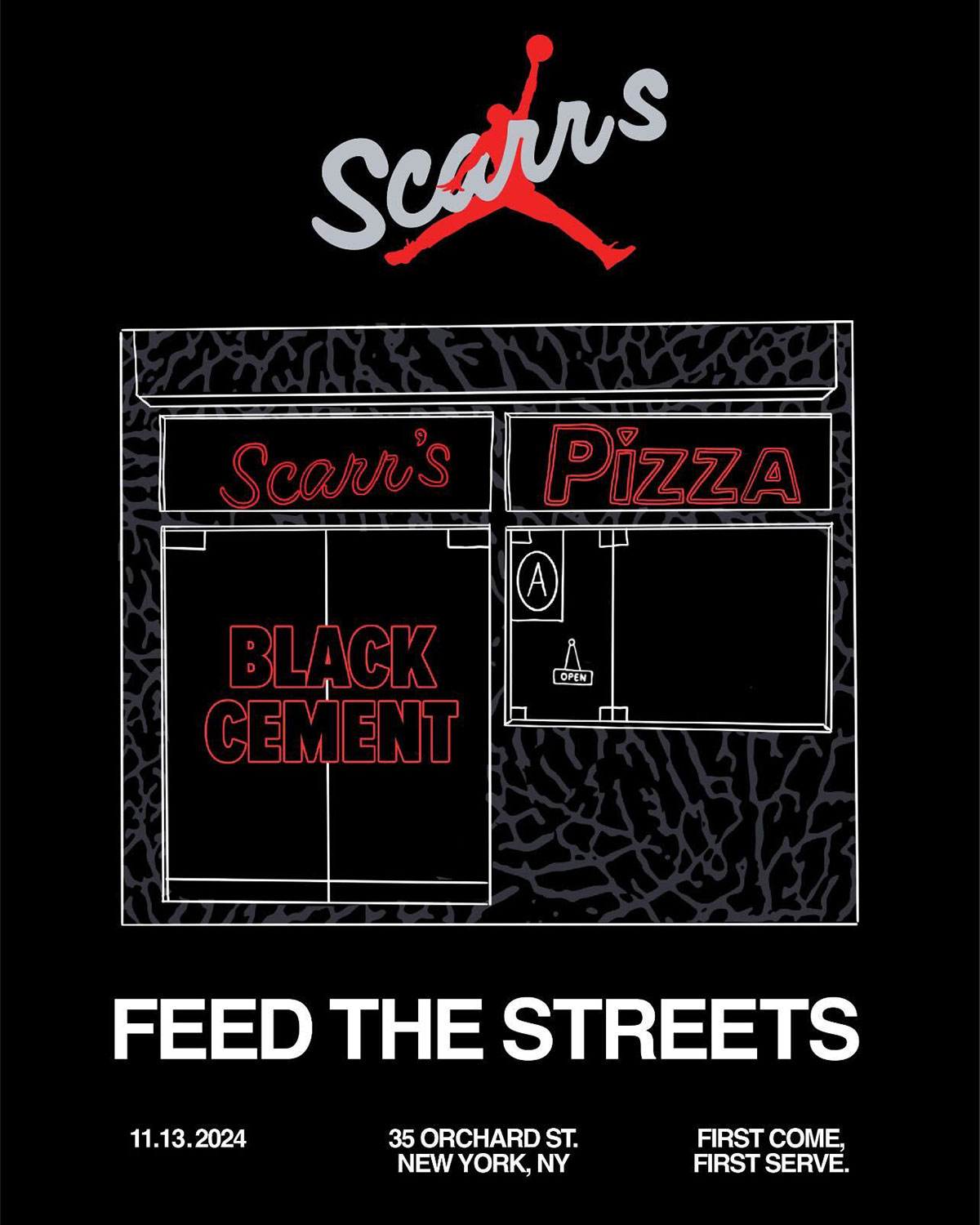 Scarrs Pizza Jordan Black Cement