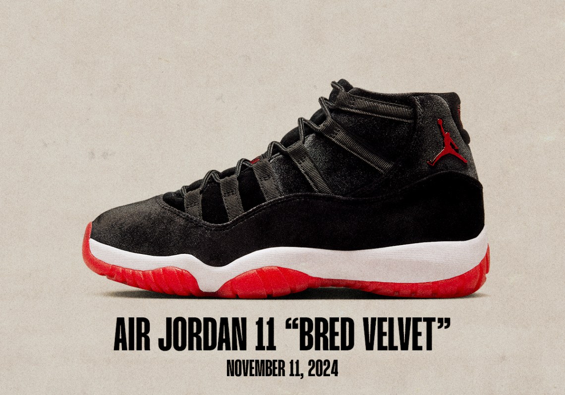 Sneaker Releases November 10 November 16 2024 Air Jordan 11 Bred Velvet